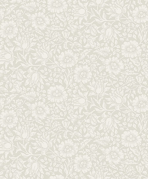 Shop Mallow Dove Floral Vine Wallpaper | Burke Decor