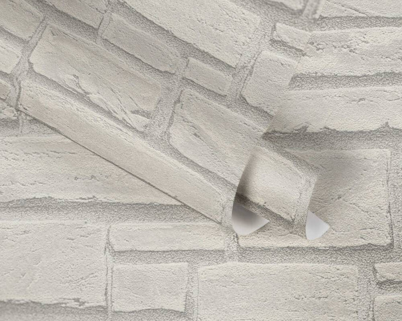 media image for Cottage Brick Wallpaper in Grey 277