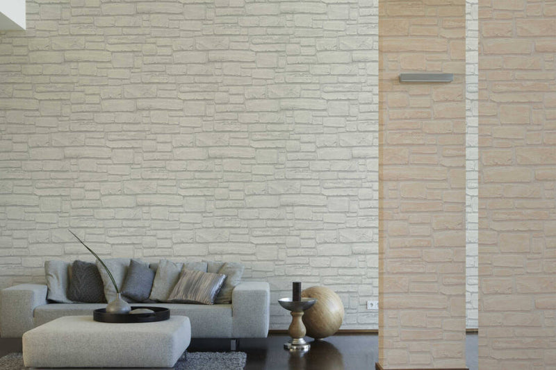 media image for Cottage Brick Wallpaper in Grey 238