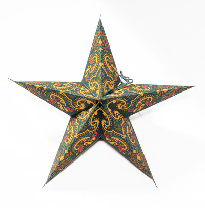 product image for Folding 5-Point Paper Star Ornament with LED Light - Set of 5 78