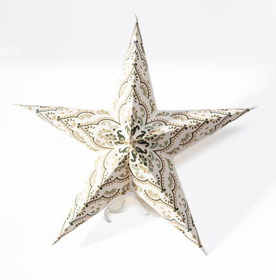 product image for Folding 5-Point Paper Star Ornament with LED Light - Set of 5 98