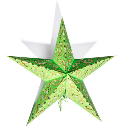 product image for Folding 5-Point Paper Star Ornament with LED Light - Set of 5 1