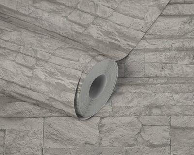 product image for Flat Stone Wallpaper in Grey/White 14