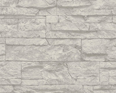 product image of Flat Stone Wallpaper in Grey/White 521