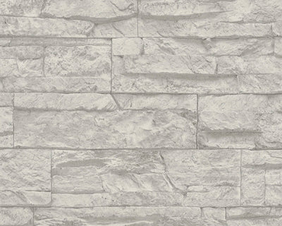 product image of Sample Flat Stone Wallpaper in Grey/White 548