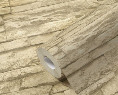 product image for Flat Stone Wallpaper in Cream/Beige 64