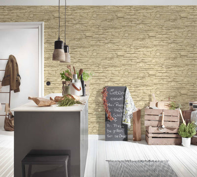 product image for Flat Stone Wallpaper in Cream/Beige 73