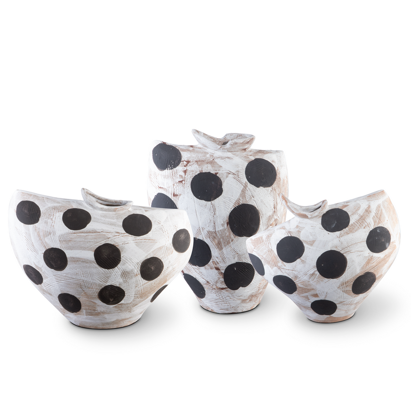 media image for Dots White Black Bowl By Currey Company Cc 1200 0708 14 221