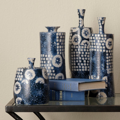 product image for Block Print Vases - Set of 4 by Jamie Young 7 42