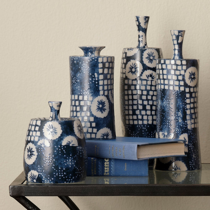 media image for Block Print Vases - Set of 4 by Jamie Young 7 282