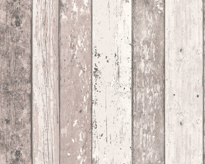 product image of Cottage Wood Planks Wallpaper in Brown/Cream 595