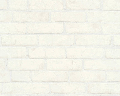 product image of Cottage Brick Wallpaper in White/Metallic 581