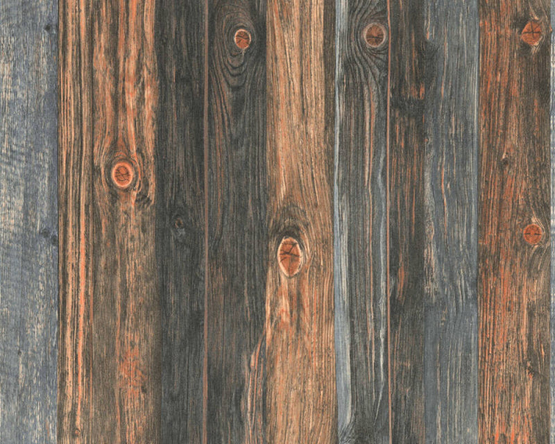 media image for Cottage Wood Panels Wallpaper in Brown/Grey 278