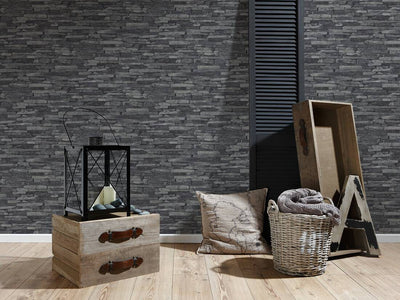 product image for Flat Stone Wallpaper in Dark Grey 13