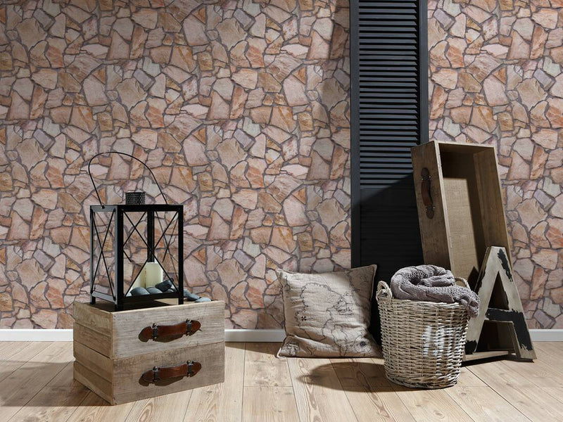 media image for Stone Abstract Wallpaper in Beige/Brown/Grey 241