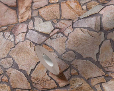 product image for Stone Abstract Wallpaper in Beige/Brown/Grey 39