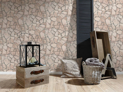 product image for Stone Abstract Wallpaper in Beige/Grey 89