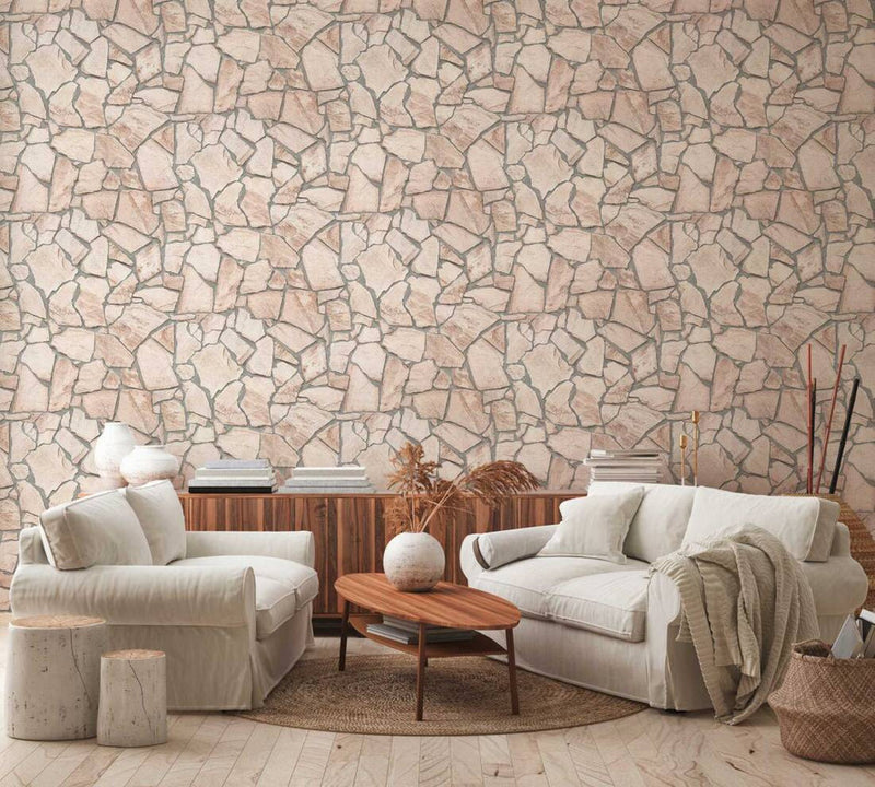 media image for Stone Abstract Wallpaper in Beige/Grey 210