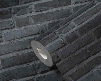 product image for Brick Deco Wallpaper in Black/Grey 26