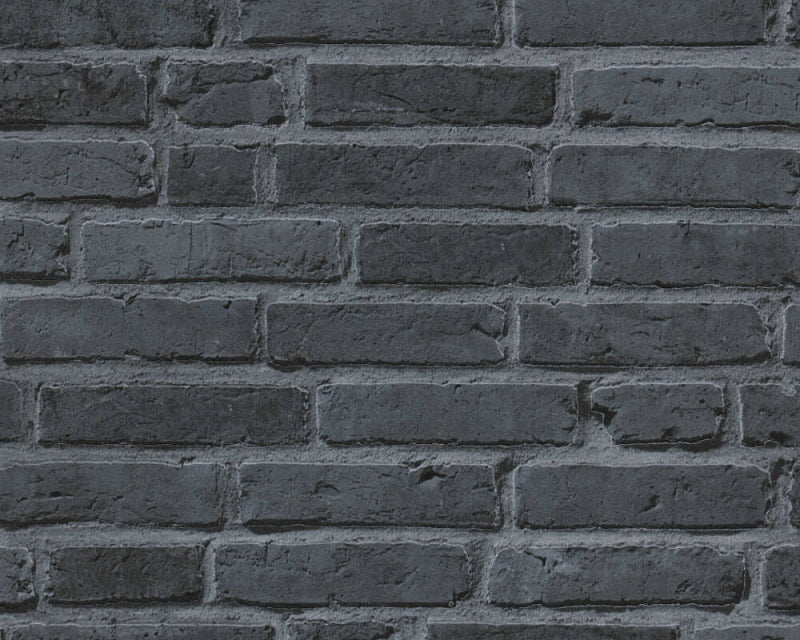 media image for Brick Deco Wallpaper in Black/Grey 216