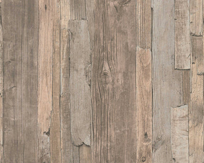 product image of Cottage Wood Wallpaper in Beige/Brown 558