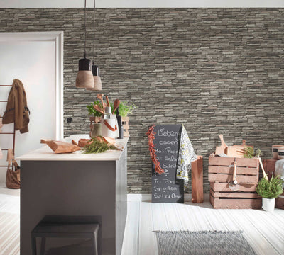 product image for Flat Stone Wallpaper in Black/Cream/Grey 78