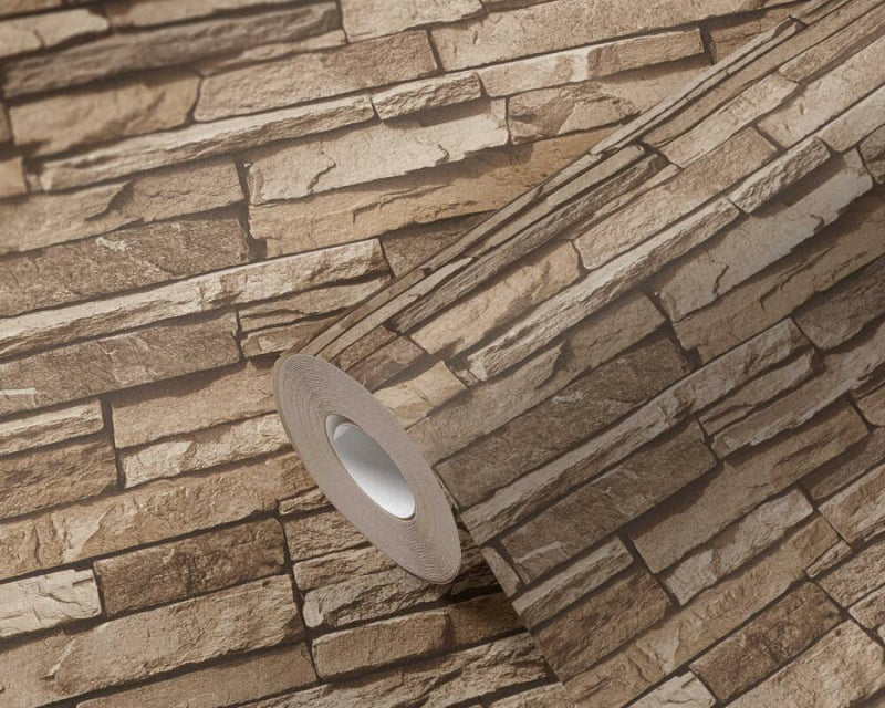 media image for Flat Stone Wallpaper in Beige/Brown 261