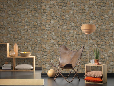 product image for Stone Wallpaper in Beige/Brown/Black 20