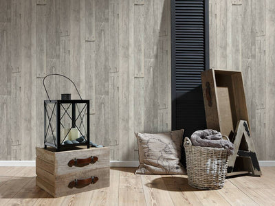 product image for Cottage Wood Wallpaper in Beige/Cream/Grey 59