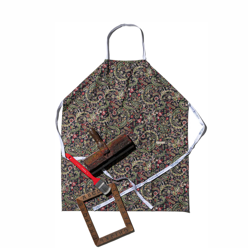 media image for Hand Printed Paisley Adult Apron 213