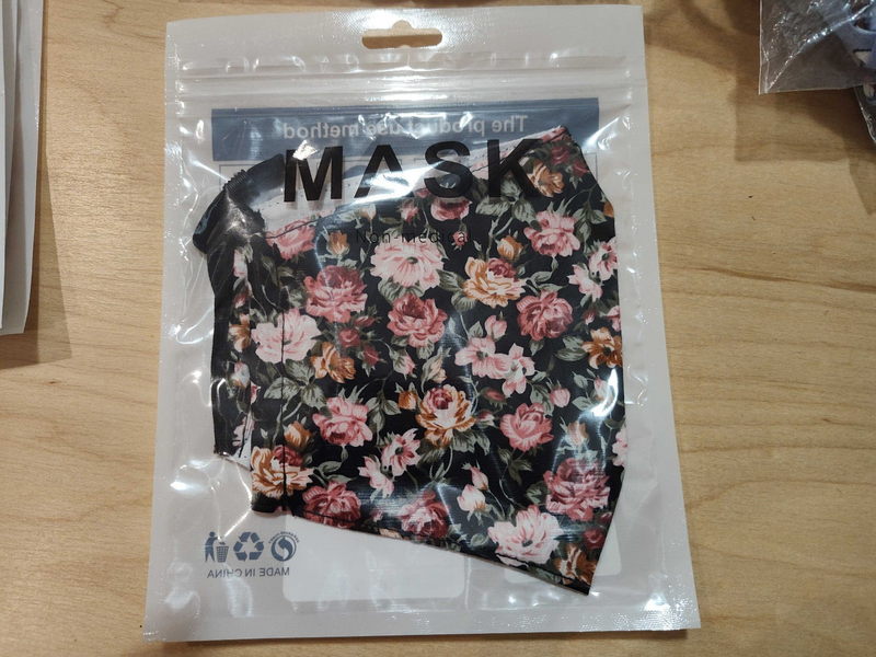 media image for Black Floral Face Mask 244