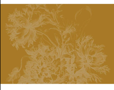 product image for Gold Metallic Wall Mural in Engraved Flowers Yellow 18