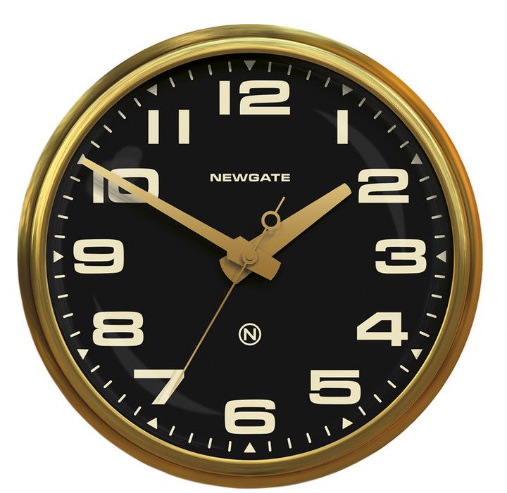 media image for Brixton Wall Clock in Radial Brass 224