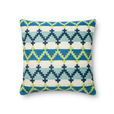 product image of Blue & Green Indoor/Outdoor Pillow by Loloi 52