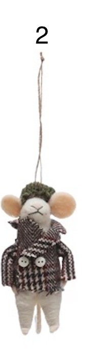 product image for Wool Felt Mouse in Outfit Ornament 70