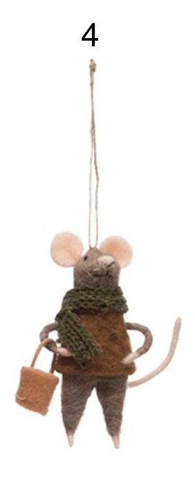 product image for Wool Felt Mouse in Outfit Ornament 44