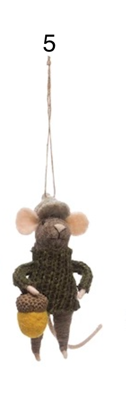 product image for Wool Felt Mouse in Outfit Ornament 2