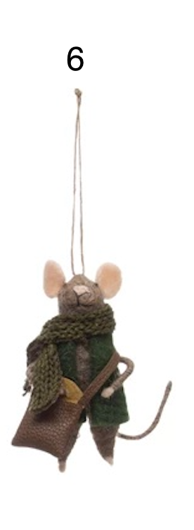 product image for Wool Felt Mouse in Outfit Ornament 6