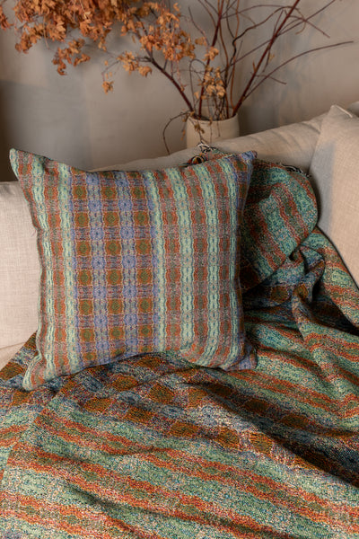 product image for Bluegreen Plaid Woven Throw Pillow 98