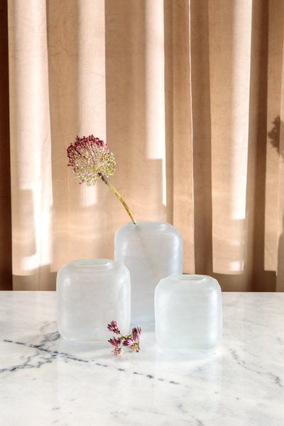 product image for Hammered Frosted Glass Vase - Clear - Medium 72