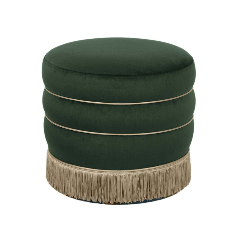 media image for Lakka Velvet Ottoman in Green 223