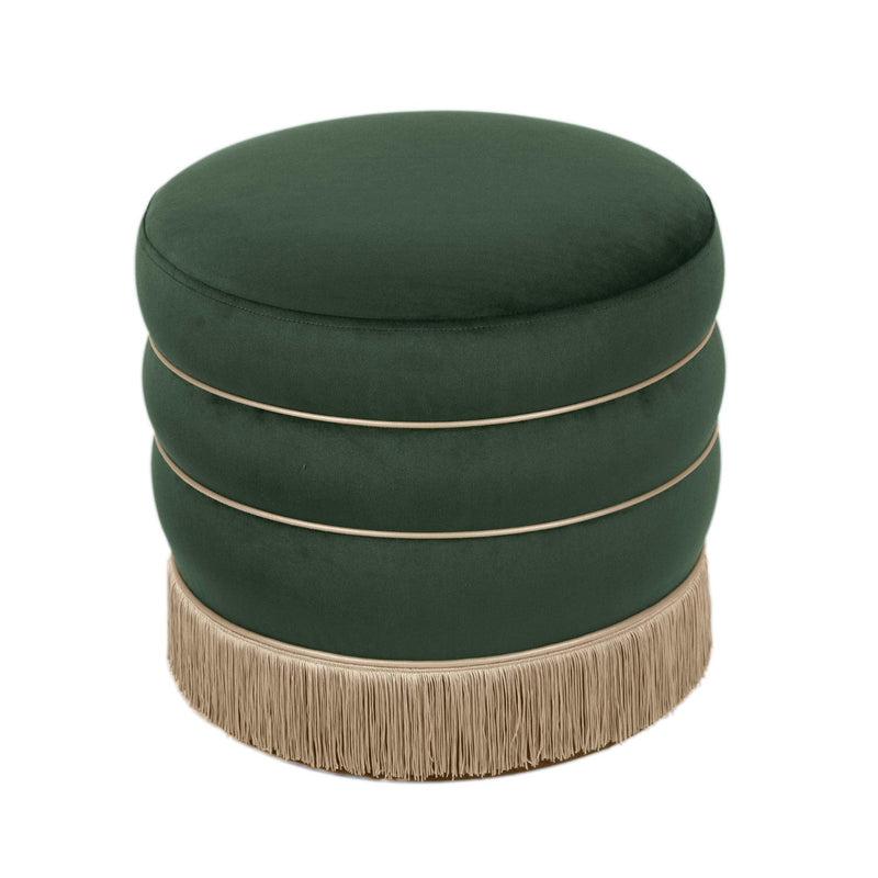 media image for Lakka Velvet Ottoman in Green 261