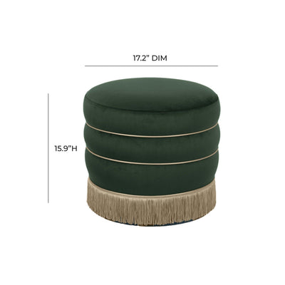 product image for Lakka Velvet Ottoman in Green 7