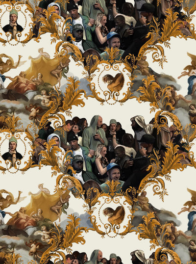 product image for God Save the Biebs Wallpaper in White/Gold 18