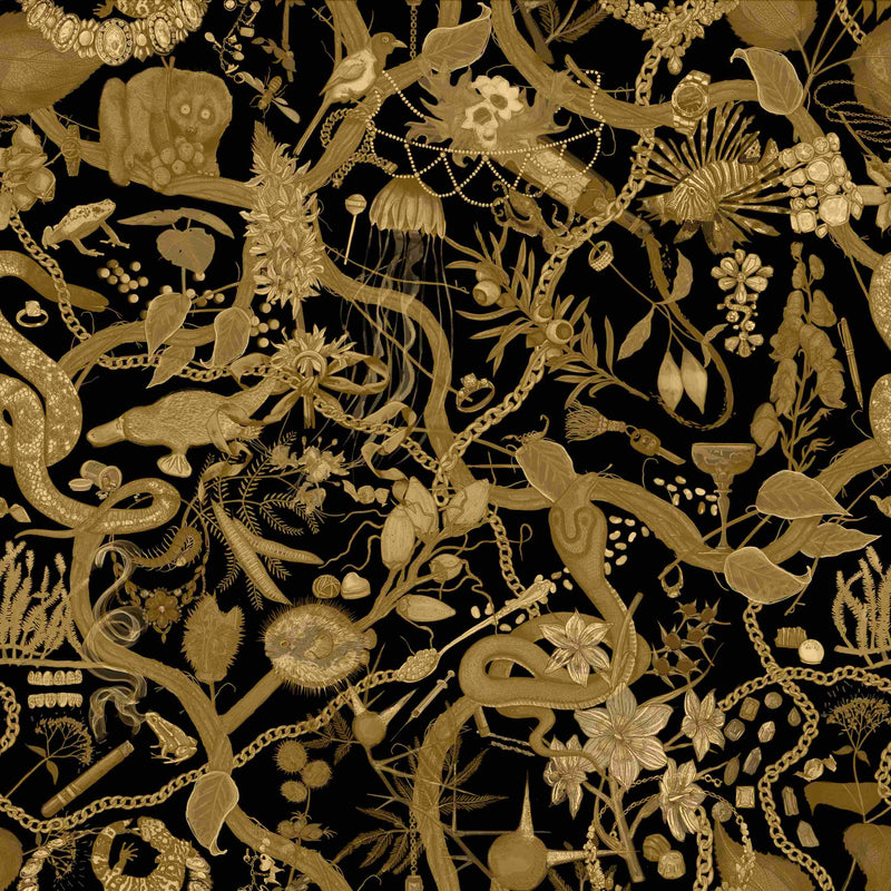 media image for Glamour Life Wallpaper in Black/Gold 285