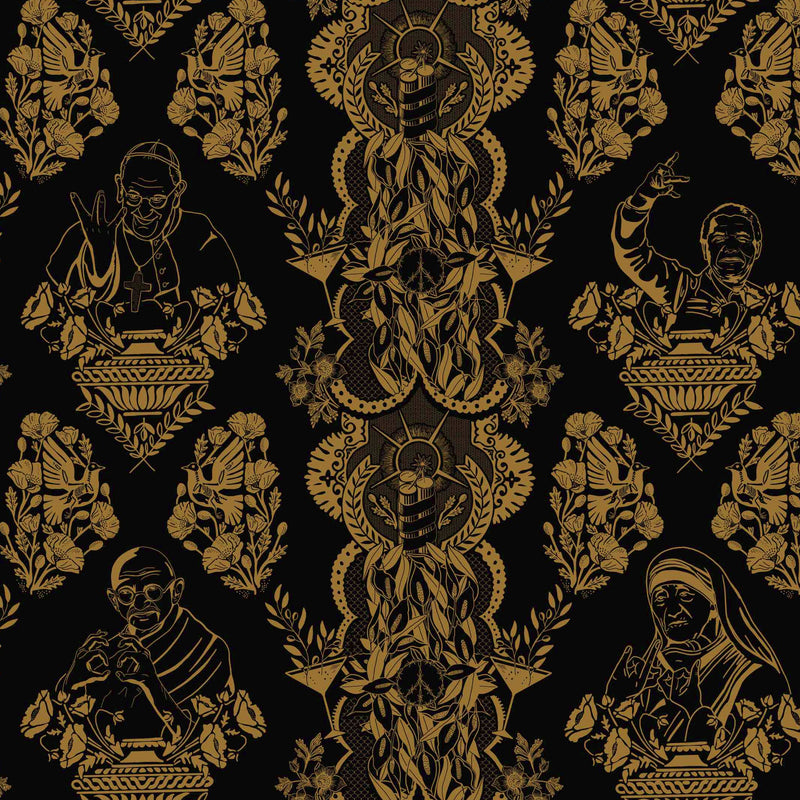 media image for Real Ones Wallpaper in Black/Gold 221