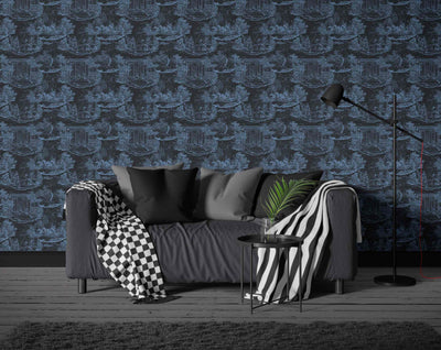 product image for Thuglife Wallpaper in Black/Light Blue 4