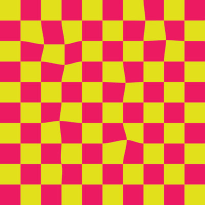 product image of Warped Checkerboard Wallpaper in Highlighter/Pink 568