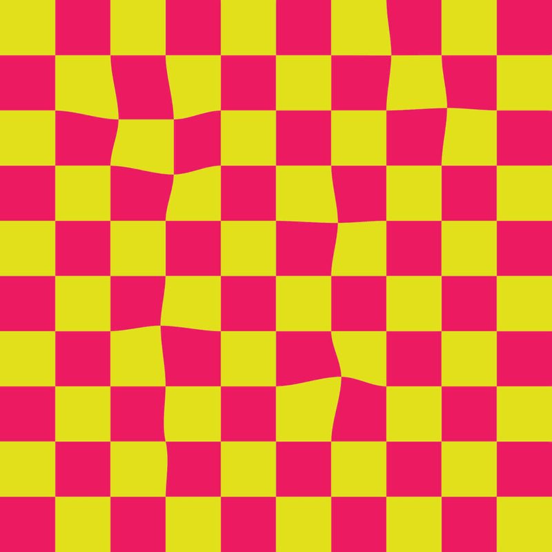 media image for Warped Checkerboard Wallpaper in Highlighter/Pink 282