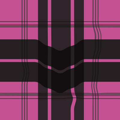 product image of Warped Plaid Wallpaper in Black/Hot Pink 526